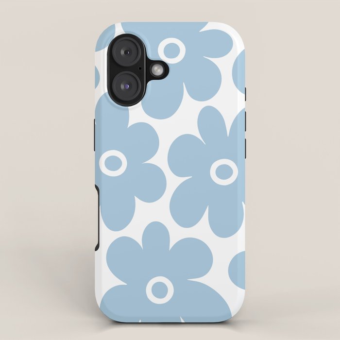 Retro Flowers Blue and White iPhone Case Gallery Image 1