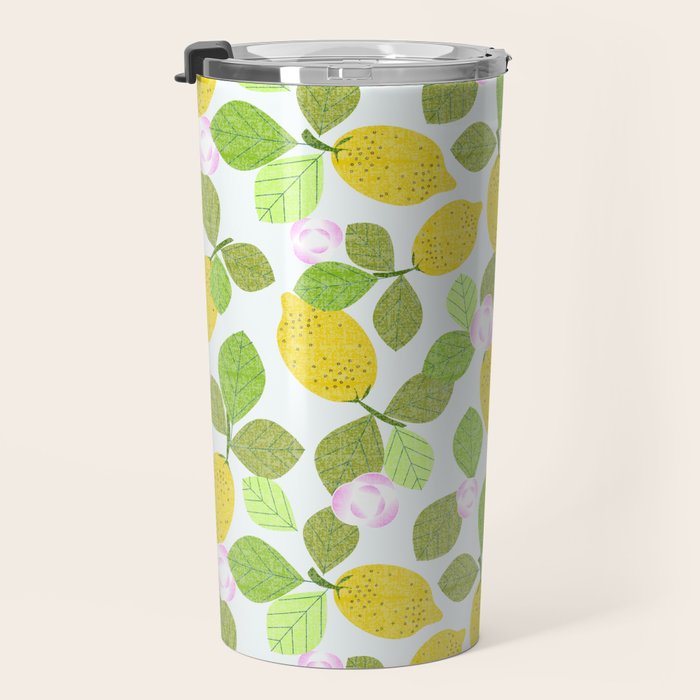Lemons in Bloom Travel Mug Gallery Image 3