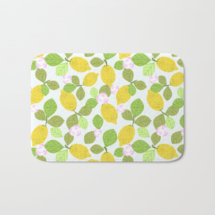 Lemons in Bloom Bath Mat Gallery Image 1