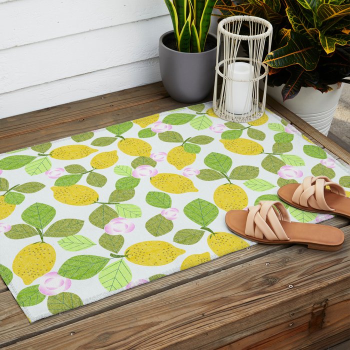 Lemons in Bloom Outdoor Rug Gallery Image 2