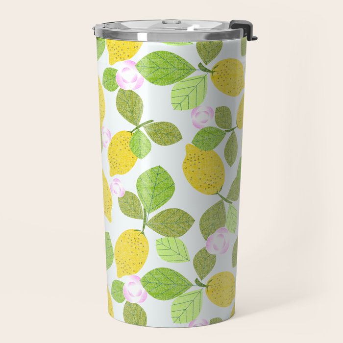 Lemons in Bloom Travel Mug Gallery Image 2