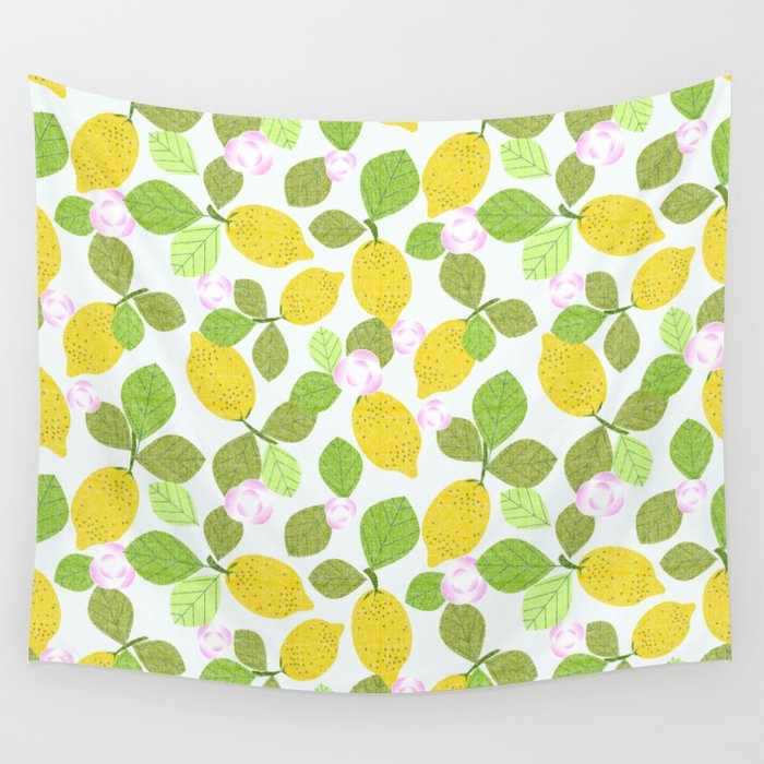 Lemons in Bloom Wall Tapestry Gallery Image 1