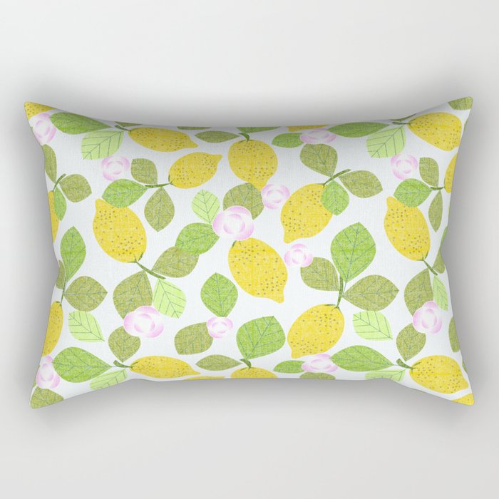 Lemons in Bloom Rectangular Pillow Gallery Image 1