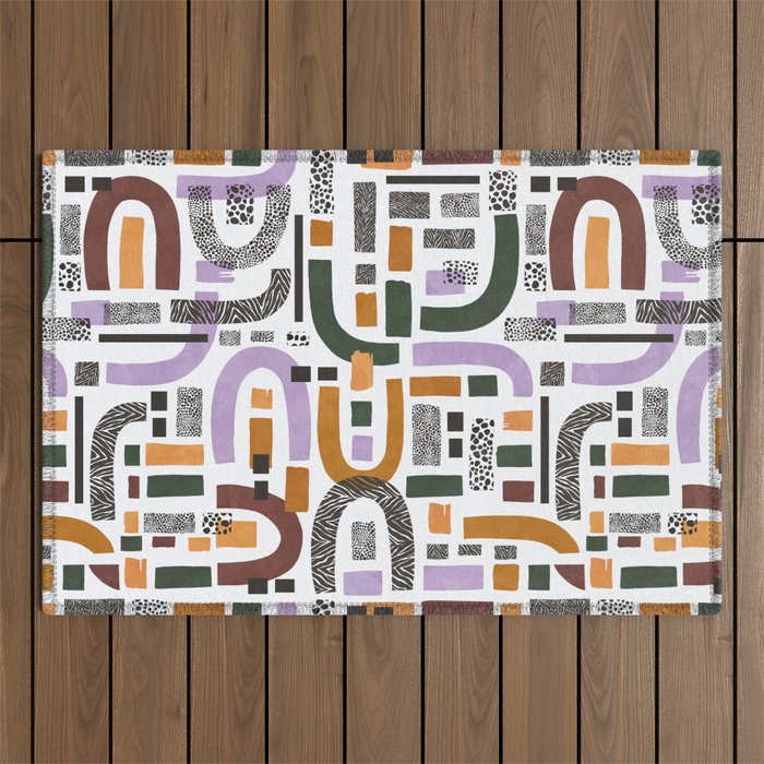 Shapes and animal print C Outdoor Rug Gallery Image 1