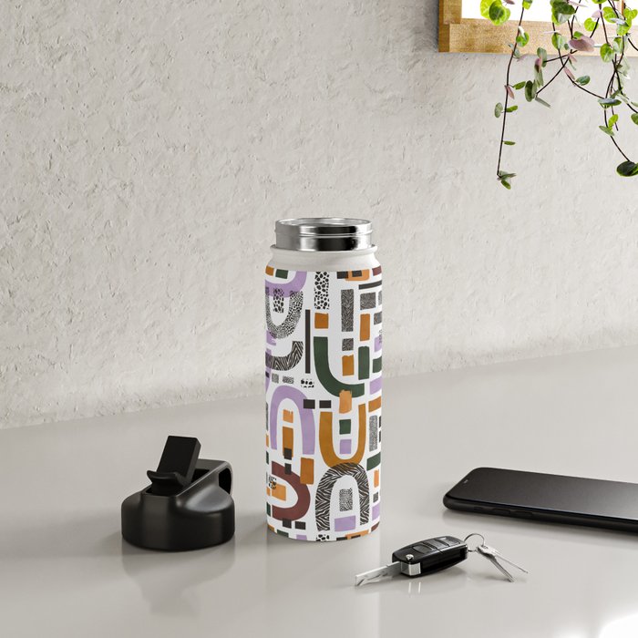 Shapes and animal print C Water Bottle Gallery Image 4