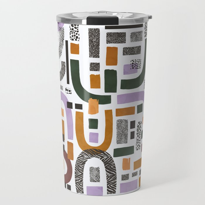 Shapes and animal print C Travel Mug Gallery Image 1