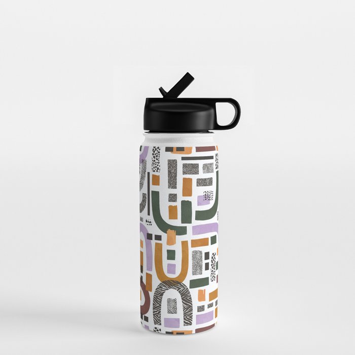 Shapes and animal print C Water Bottle Gallery Image 1