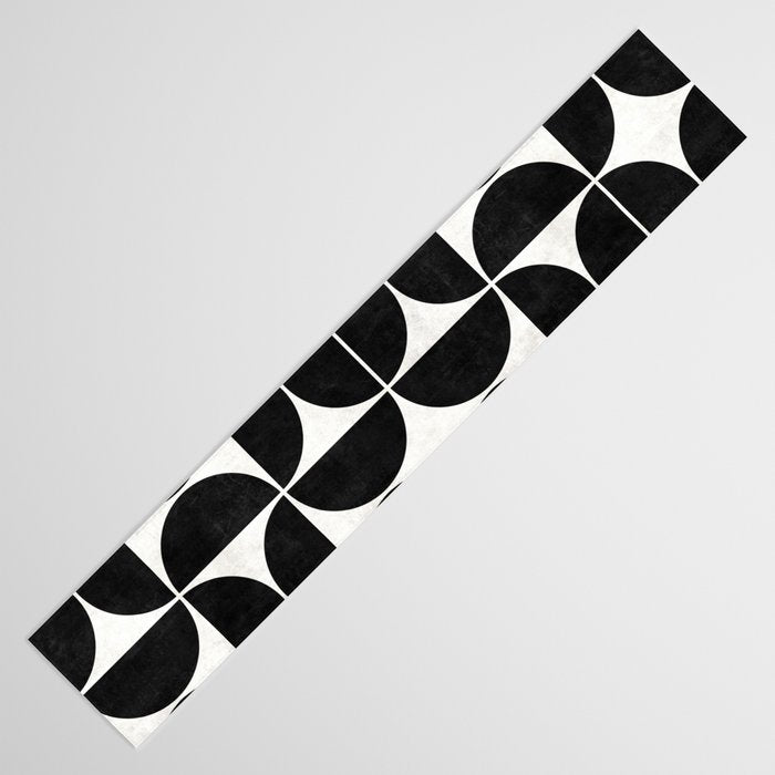 Mid-Century Modern Pattern No.3 - Black and White Table Runner Gallery Image 3