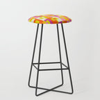 Colorful Retro Geometric Rektangel Pattern Pink Orange Yellow Stool Gallery Image 1