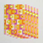 Colorful Retro Geometric Rektangel Pattern Pink Orange Yellow Wrapping Paper Gallery Image 3