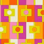 Colorful Retro Geometric Rektangel Pattern Pink Orange Yellow Coffee Mug Gallery Image 2