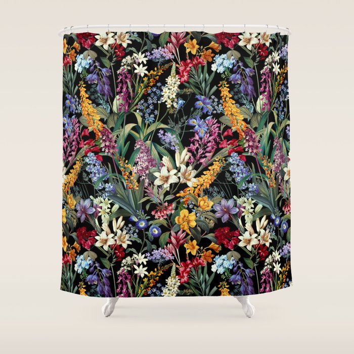 Isolated Blooms II Night Shower Curtain Gallery Image 1