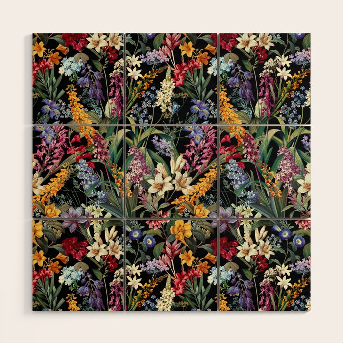 Isolated Blooms II Night Wood Wall Art Gallery Image 1