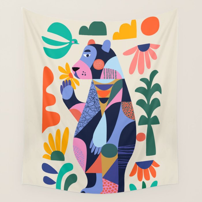 Black bear Wall Tapestry Gallery Image 4