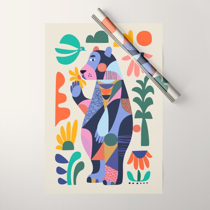 Black bear Wrapping Paper Gallery Image 1