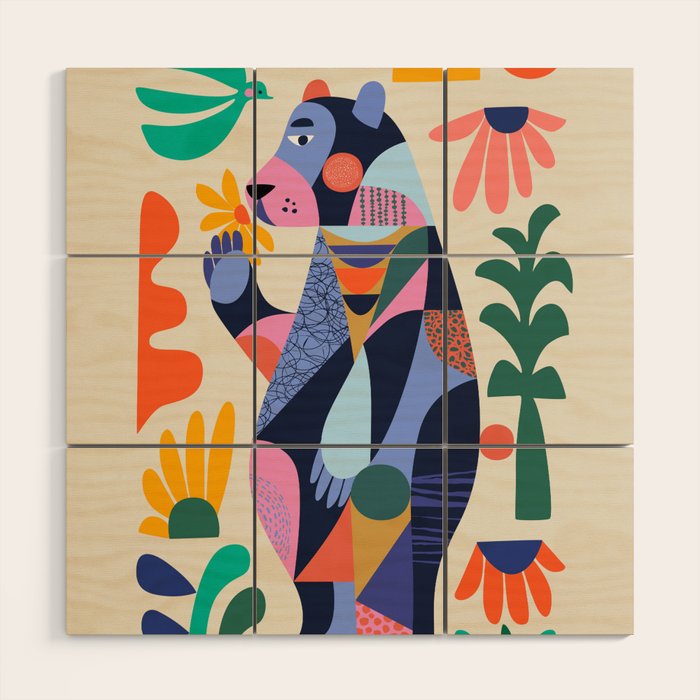 Black bear Wood Wall Art Gallery Image 1