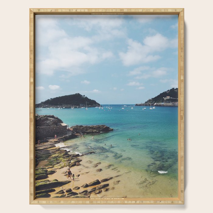 Summer in Donostia San Sebastian Spain Beach Serving Tray Gallery Image 1