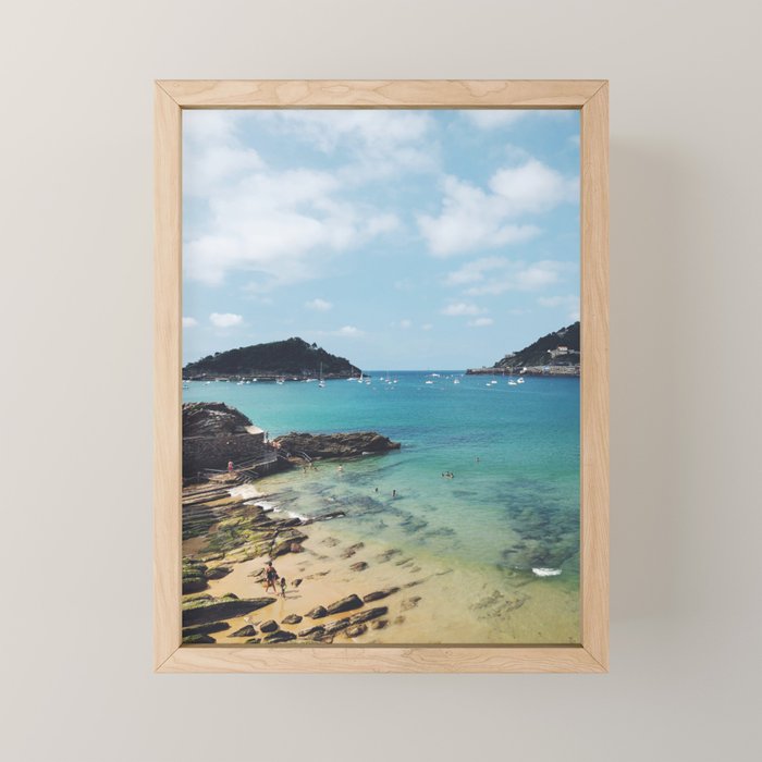 Summer in Donostia San Sebastian Spain Beach Mini Art Print Gallery Image 1