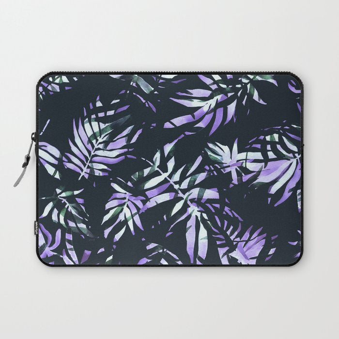 Dark abstract tropical leaves D1 Laptop Sleeve Gallery Image 1