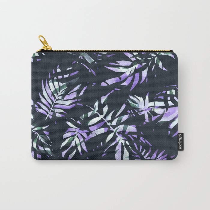 Dark abstract tropical leaves D1 Carry All Pouch Gallery Image 1