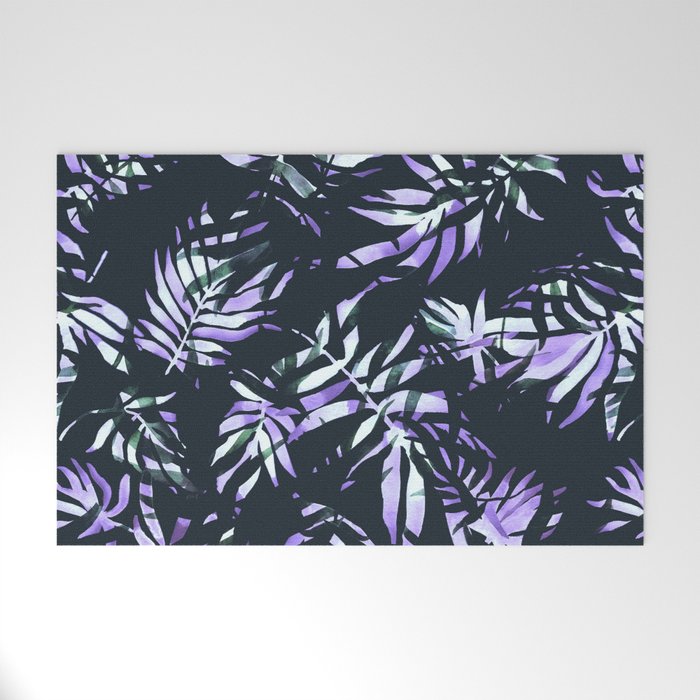 Dark abstract tropical leaves D1 Welcome Mat Gallery Image 1