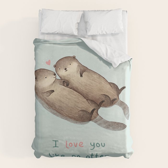 I Love You Like No Otter Duvet Cover Gallery Image 6