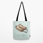 I Love You Like No Otter Tote Bag Gallery Image 2