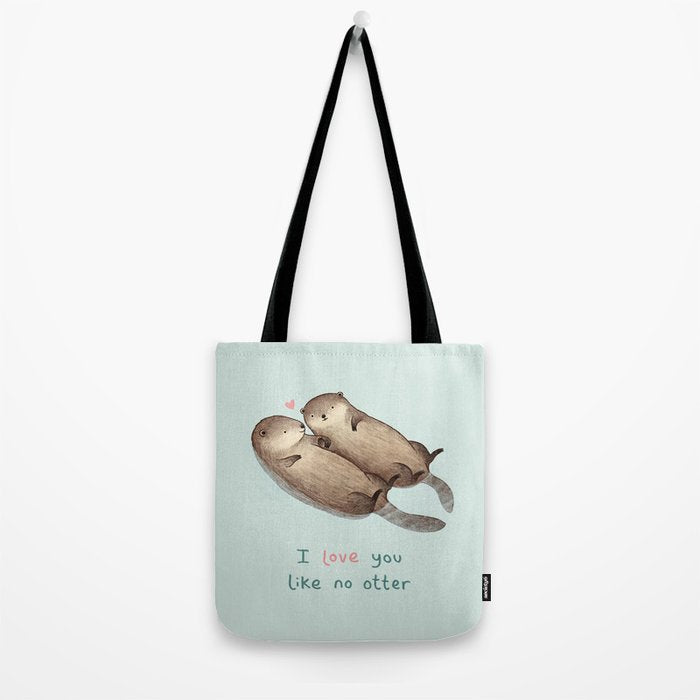 I Love You Like No Otter Tote Bag Gallery Image 2