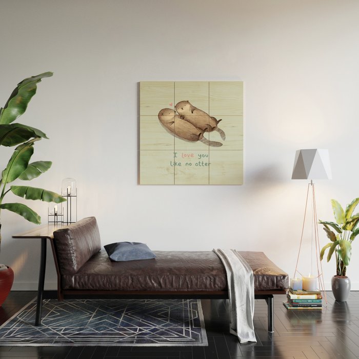 I Love You Like No Otter Wood Wall Art Gallery Image 2