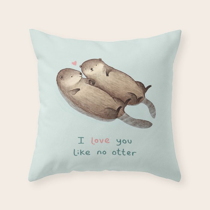 I Love You Like No Otter Throw Pillow Gallery Image 6