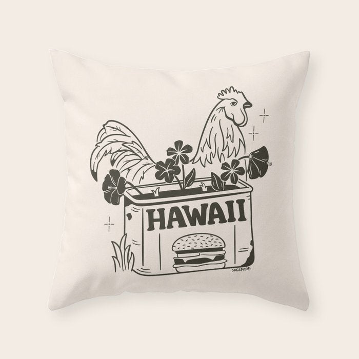 HAWAII (In Cream) Throw Pillow Gallery Image 1