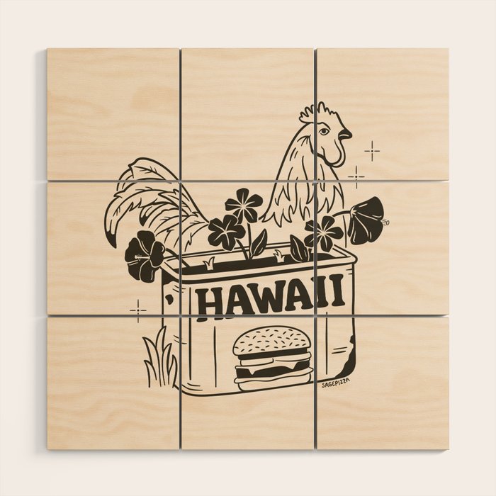 HAWAII (In Cream) Wood Wall Art Gallery Image 1
