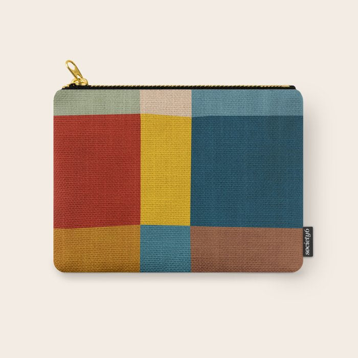 Mid-Century Modern Geometric Warm Tones Artwork Carry All Pouch Gallery Image 1