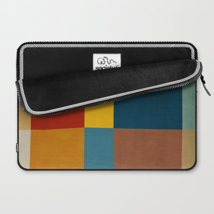 Mid-Century Modern Geometric Warm Tones Artwork Laptop Sleeve Gallery Image 2