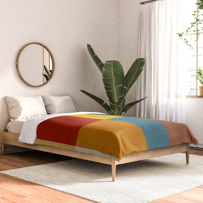 Mid-Century Modern Geometric Warm Tones Artwork Comforter Gallery Image 2