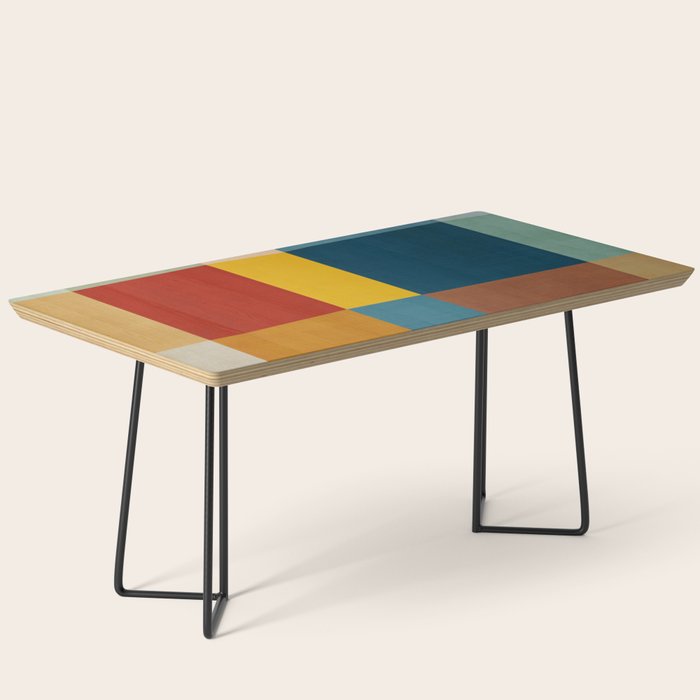 Mid-Century Modern Geometric Warm Tones Artwork Coffee Table Gallery Image 1