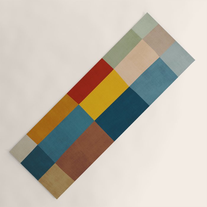 Mid-Century Modern Geometric Warm Tones Artwork Yoga Mat Gallery Image 1