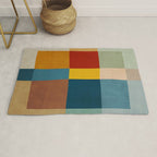 Mid-Century Modern Geometric Warm Tones Artwork Rug Gallery Image 1
