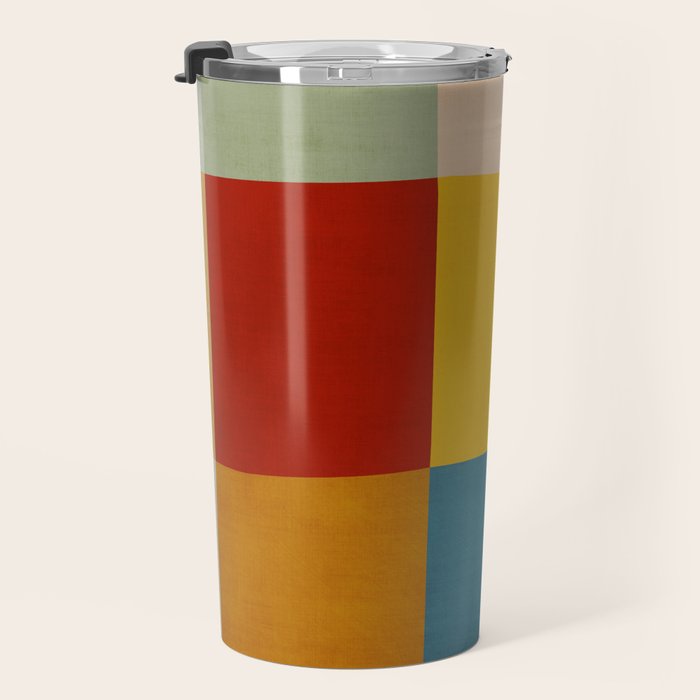 Mid-Century Modern Geometric Warm Tones Artwork Travel Mug Gallery Image 3