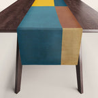 Mid-Century Modern Geometric Warm Tones Artwork Table Runner Gallery Image 1