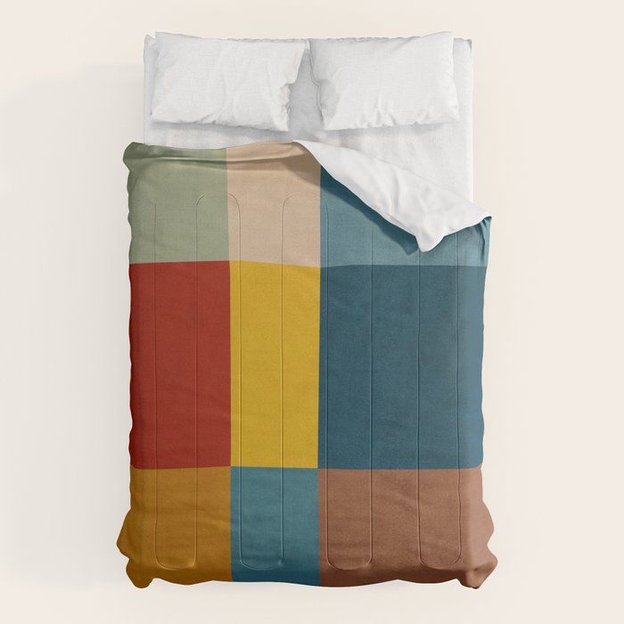 Mid-Century Modern Geometric Warm Tones Artwork Comforter Gallery Image 1