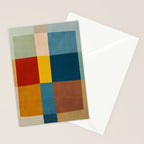 Mid-Century Modern Geometric Warm Tones Artwork Stationery Card Gallery Image 2