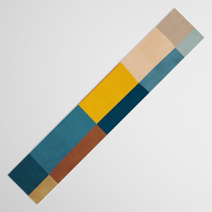 Mid-Century Modern Geometric Warm Tones Artwork Table Runner Gallery Image 3