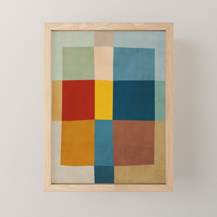 Mid-Century Modern Geometric Warm Tones Artwork Mini Art Print Gallery Image 1