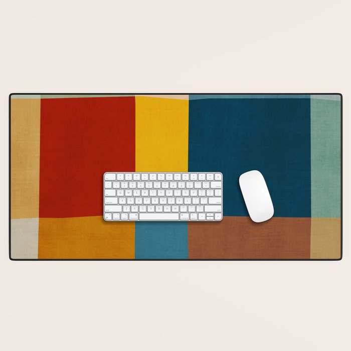 Mid-Century Modern Geometric Warm Tones Artwork Desk Mat Gallery Image 1