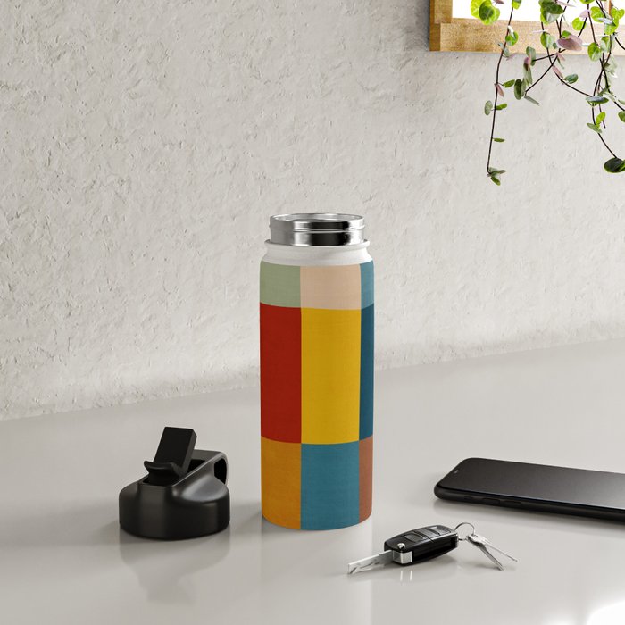 Mid-Century Modern Geometric Warm Tones Artwork Water Bottle Gallery Image 4