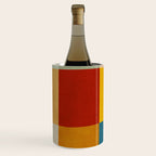 Mid-Century Modern Geometric Warm Tones Artwork Wine Chiller Gallery Image 2