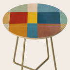 Mid-Century Modern Geometric Warm Tones Artwork Side Table Gallery Image 2