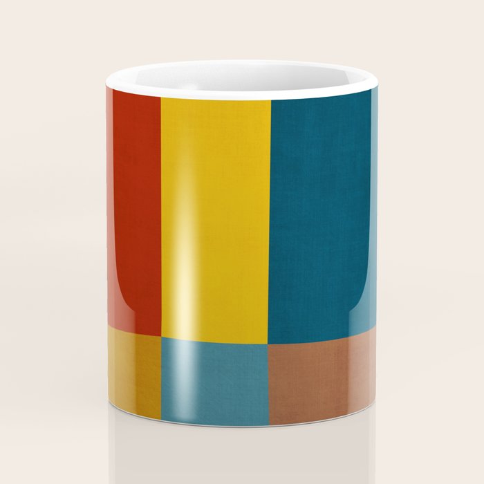 Mid-Century Modern Geometric Warm Tones Artwork Coffee Mug Gallery Image 4