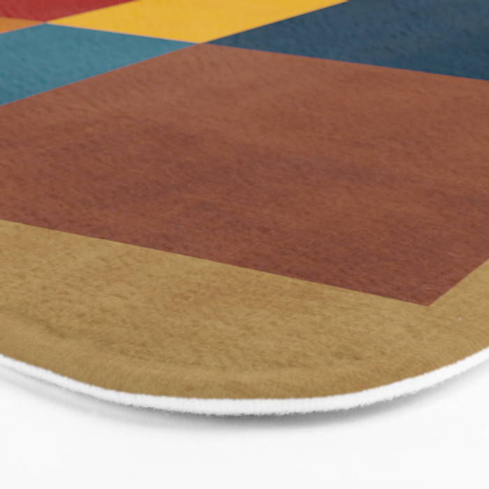 Mid-Century Modern Geometric Warm Tones Artwork Bath Mat Gallery Image 3